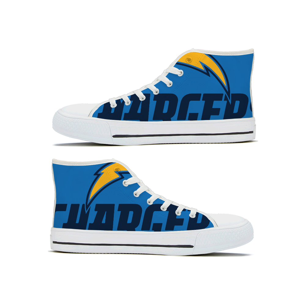 Men's Los Angeles Chargers High Top Canvas Sneakers 003